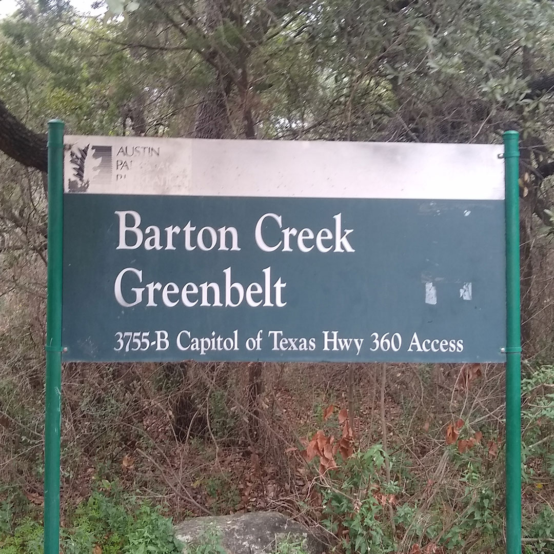 Barton Creek Greenbelt sign