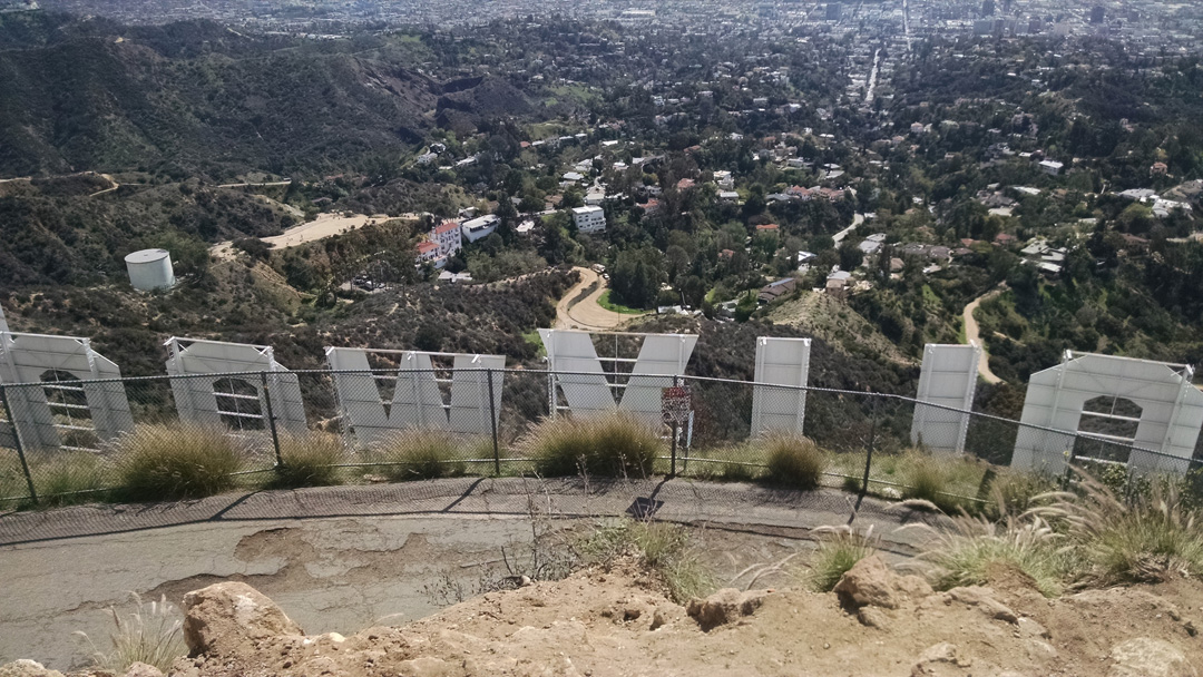 Hollywood sign from above